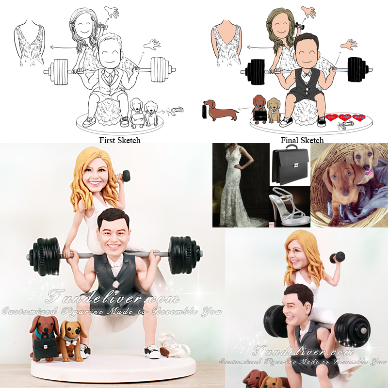 weightlifter cake topper